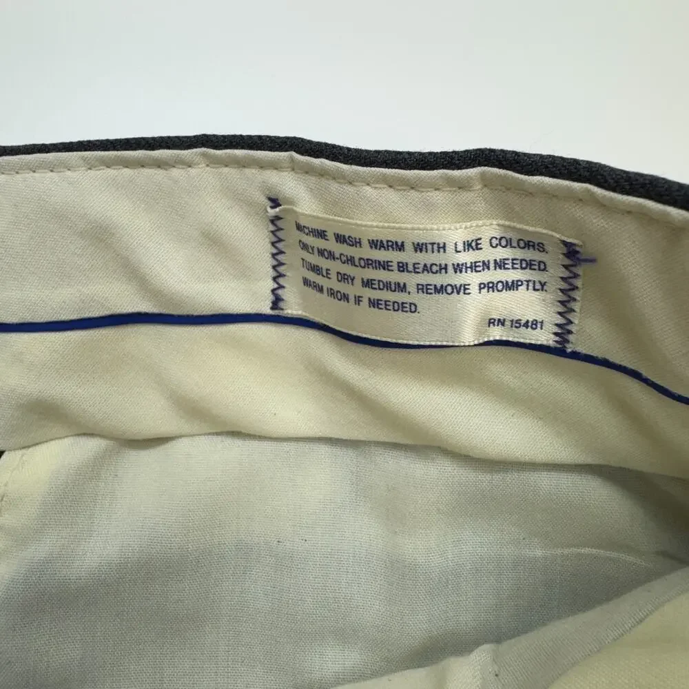 Mens 70s Vintage Oleg Cassini Grey Flare Disco Mod Western Slacks Pants 32x26